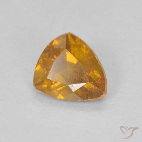 Sfalerite Arancio-Oro naturale da 0.32 ct, Taglio trillion, VS-SI