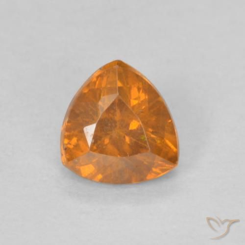 0.38ct Naturale Arancione scuro Sfalerite, Taglio trillion, VS-SI