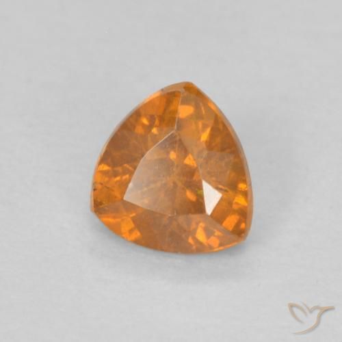 Sfalerite Arancione scuro naturale da 0.38 ct, Taglio trillion, VS-SI