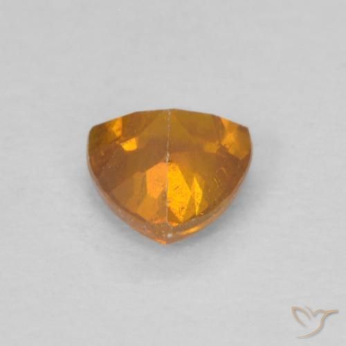 Sfalerite Arancione scuro naturale da 0.38 ct, Taglio trillion, VS-SI