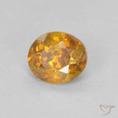 Sfalerite Arancio-Oro naturale da 0.37 ct, Ovale, VS-SI