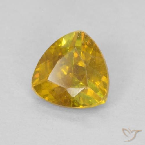 Sfalerite Arancione-Oro naturale da 0.45 ct, Taglio trillion, VS-SI
