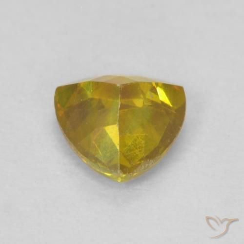 Sfalerite Arancione-Oro naturale da 0.45 ct, Taglio trillion, VS-SI