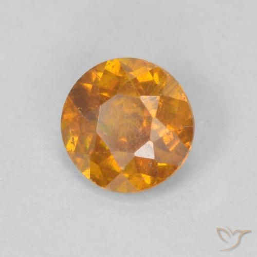 Sfalerite Albicocca Arancia naturale da 0.48 ct, Rotondo, SI-I1