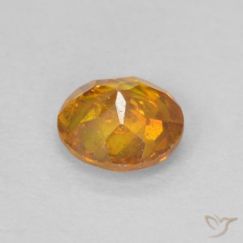 Sfalerite Albicocca Arancia naturale da 0.48 ct, Rotondo, SI-I1