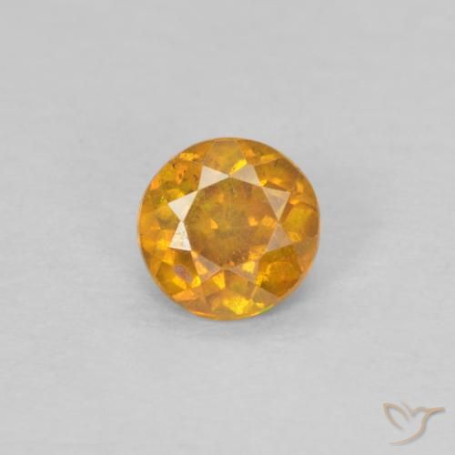 0.24ct Naturale Miele arancione Sfalerite, Rotondo, SI-I1