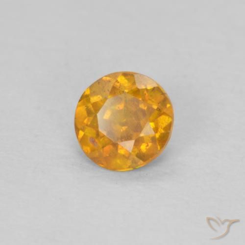Sfalerite Miele arancione naturale da 0.24 ct, Rotondo, SI-I1