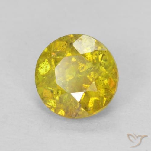 Sfalerite Giallo medio naturale da 0.77 ct, Rotondo, SI-I1