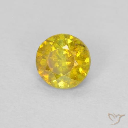 Sfalerite Giallo brunastro naturale da 0.33 ct, Rotondo, SI-I1