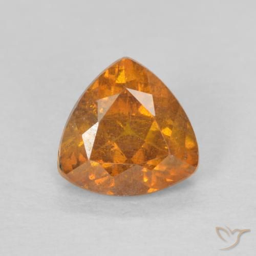 0.66ct Naturale Arancio Medio Sfalerite, Taglio trillion, SI-I1