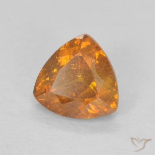 Sfalerite Arancio Medio naturale da 0.66 ct, Taglio trillion, SI-I1