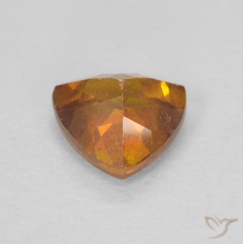 Sfalerite Arancio Medio naturale da 0.66 ct, Taglio trillion, SI-I1