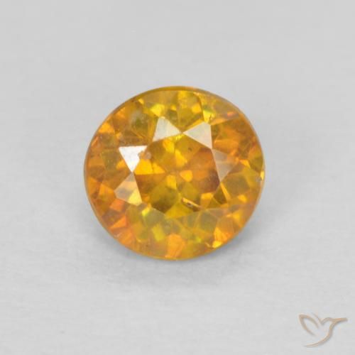 0.51ct Naturale Miele arancione Sfalerite, Rotondo, SI-I1