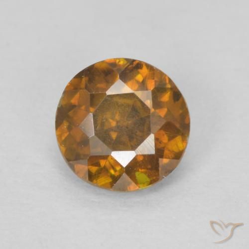 0.64ct Naturale Marrone arancio Sfalerite, Rotondo, SI-I1