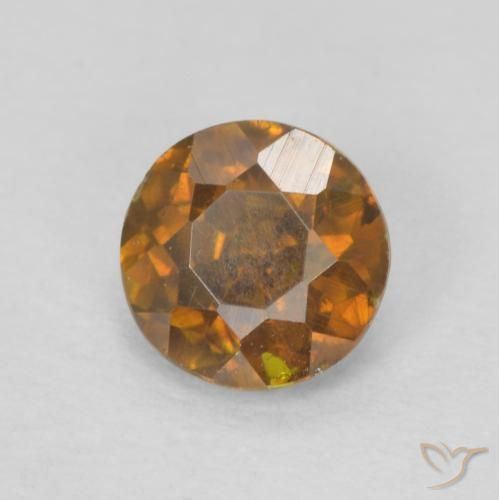 Sfalerite Marrone arancio naturale da 0.64 ct, Rotondo, SI-I1