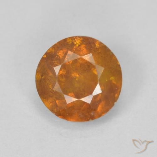 Sfalerite Arancione scuro naturale da 1.12 ct, Rotondo, SI-I1