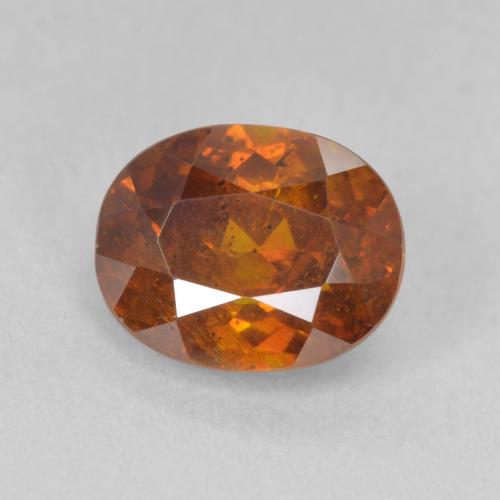 2.17ct Naturale Arancione scuro Sfalerite, Ovale, SI-I1