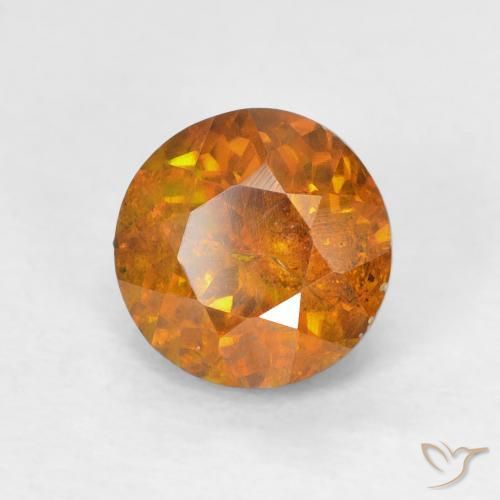 Sfalerite Arancio Medio naturale da 1.94 ct, Rotondo, I1