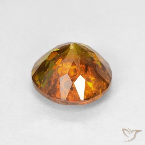 Sfalerite Arancio Medio naturale da 1.94 ct, Rotondo, I1