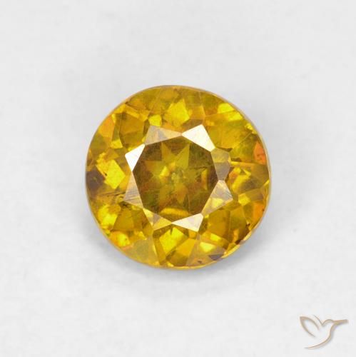 0.71ct Naturale Albicocca Arancia Sfalerite, Rotondo, VS-SI