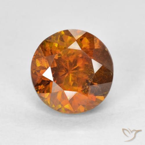 2.27ct Naturale Medium Dark-Orange Sfalerite, Rotondo, SI-I1