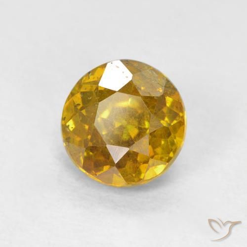 1.22ct Naturale Giallo miele Sfalerite, Rotondo, SI-I1