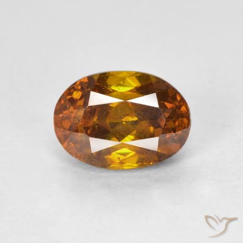 1.63ct Naturale Arancione marroncino Sfalerite, Ovale, SI-I1