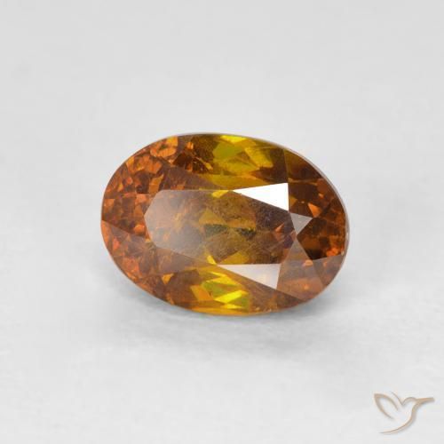 Sfalerite Arancione marroncino naturale da 1.63 ct, Ovale, SI-I1