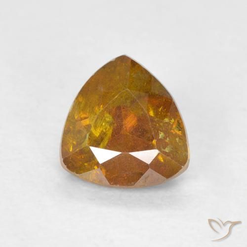 0.80ct Naturale Arancio Terra Sfalerite, Taglio trillion, VS-SI