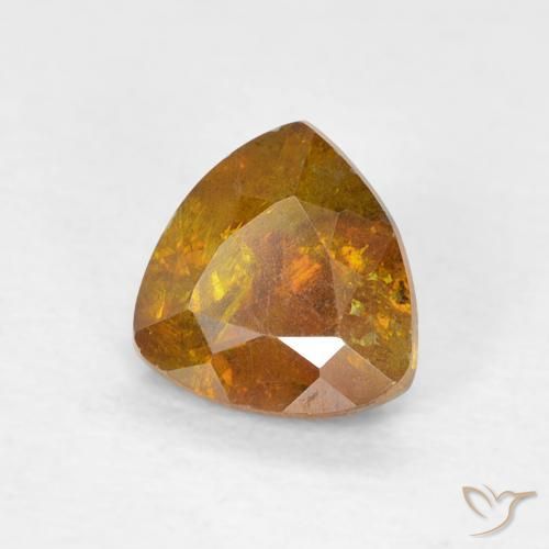 Sfalerite Arancio Terra naturale da 0.80 ct, Taglio trillion, VS-SI