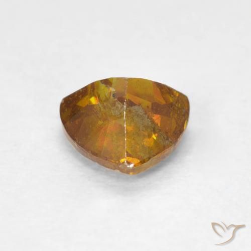 Sfalerite Arancio Terra naturale da 0.80 ct, Taglio trillion, VS-SI