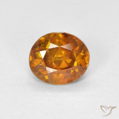 0.78ct Naturale Arancione marroncino Sfalerite, Ovale, VS-SI