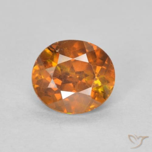 0.77ct Naturale Arancio Terra Sfalerite, Ovale, SI-I1