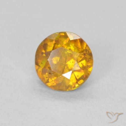 Sfalerite Giallo dorato naturale da 0.34 ct, Rotondo, SI-I1