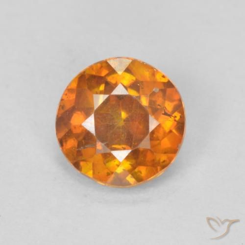 0.64ct Naturale Medium Dark-Orange Sfalerite, Rotondo, SI-I1