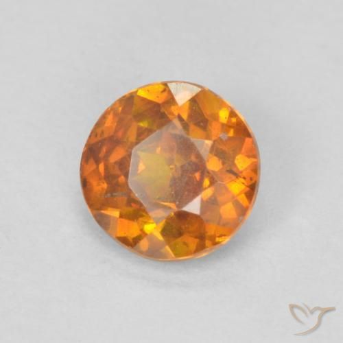 Sfalerite Medium Dark-Orange naturale da 0.64 ct, Rotondo, SI-I1