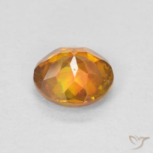 Sfalerite Medium Dark-Orange naturale da 0.64 ct, Rotondo, SI-I1