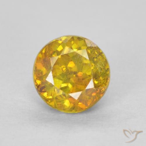 0.67ct Naturale Giallo medio Sfalerite, Rotondo, SI-I1