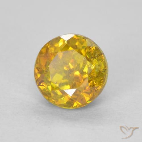 Sfalerite Giallo medio naturale da 0.67 ct, Rotondo, SI-I1