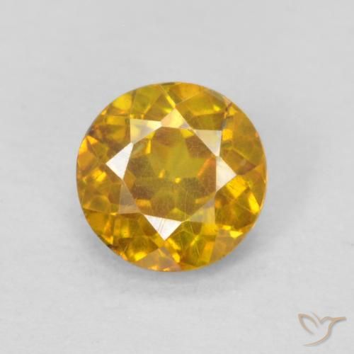 0.44ct Naturale Arancione-Oro Sfalerite, Rotondo, SI-I1