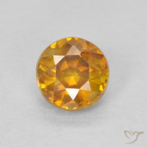 0.45ct Naturale Albicocca Arancia Sfalerite, Rotondo, SI-I1