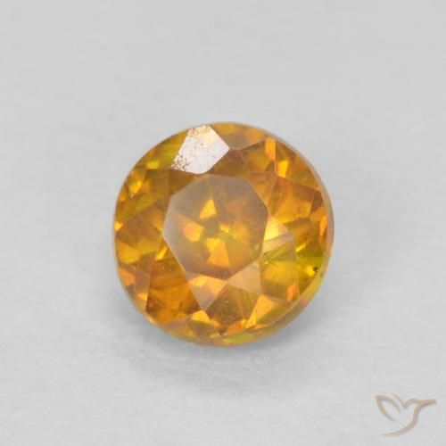 Sfalerite Albicocca Arancia naturale da 0.45 ct, Rotondo, SI-I1