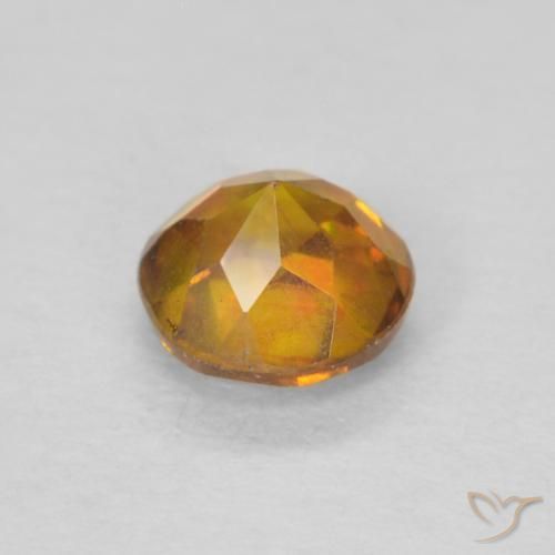 Sfalerite Albicocca Arancia naturale da 0.45 ct, Rotondo, SI-I1