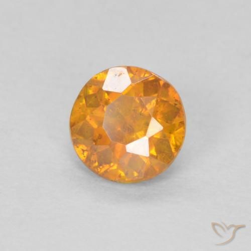 Sfalerite Arancio Medio naturale da 0.32 ct, Rotondo, SI-I1