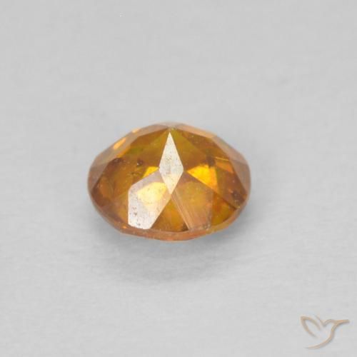 Sfalerite Arancio Medio naturale da 0.32 ct, Rotondo, SI-I1