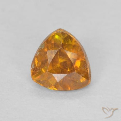 0.22ct Naturale Arancione scuro Sfalerite, Taglio trillion, SI-I1