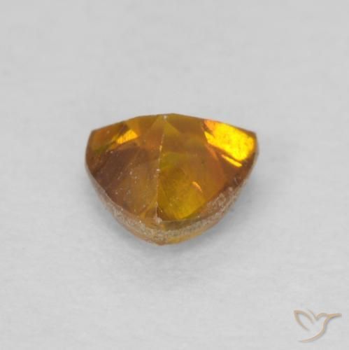 Sfalerite Arancione scuro naturale da 0.22 ct, Taglio trillion, SI-I1