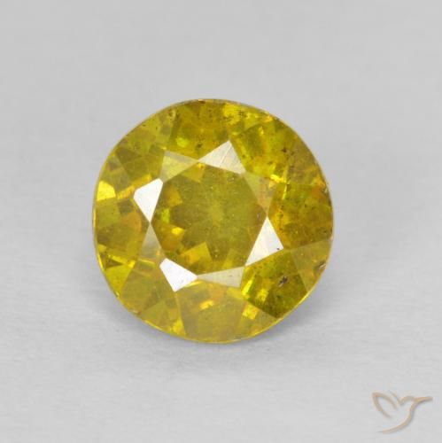 1.22ct Naturale Giallo brunastro Sfalerite, Rotondo, SI-I1
