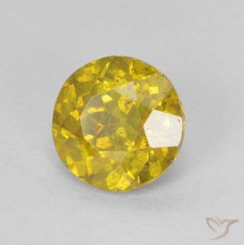 Sfalerite Giallo brunastro naturale da 1.22 ct, Rotondo, SI-I1