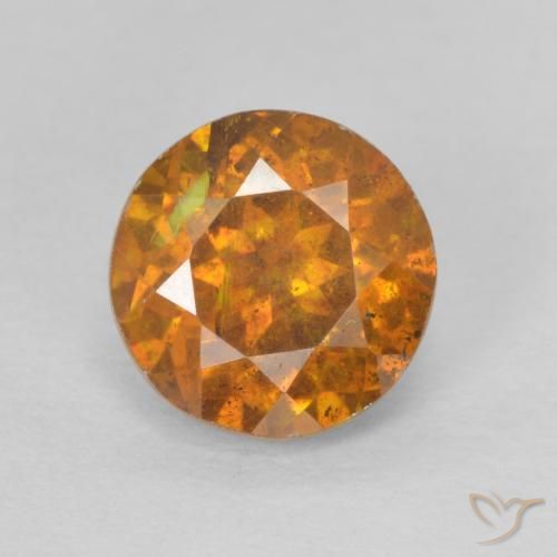 1.50ct Naturale Marrone arancio Sfalerite, Rotondo, SI-I1